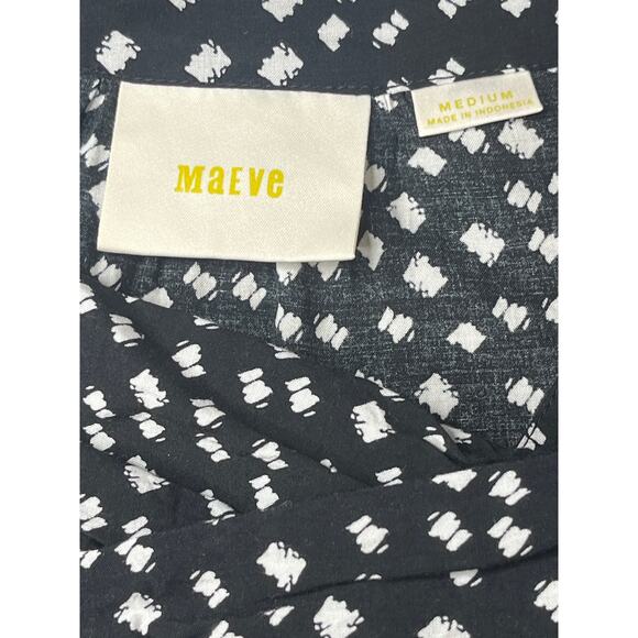 Anthropologie Maeve Lila Tiered Tunic Top V-Neck Black OB476678 Womens Size m - Picture 6 of 7